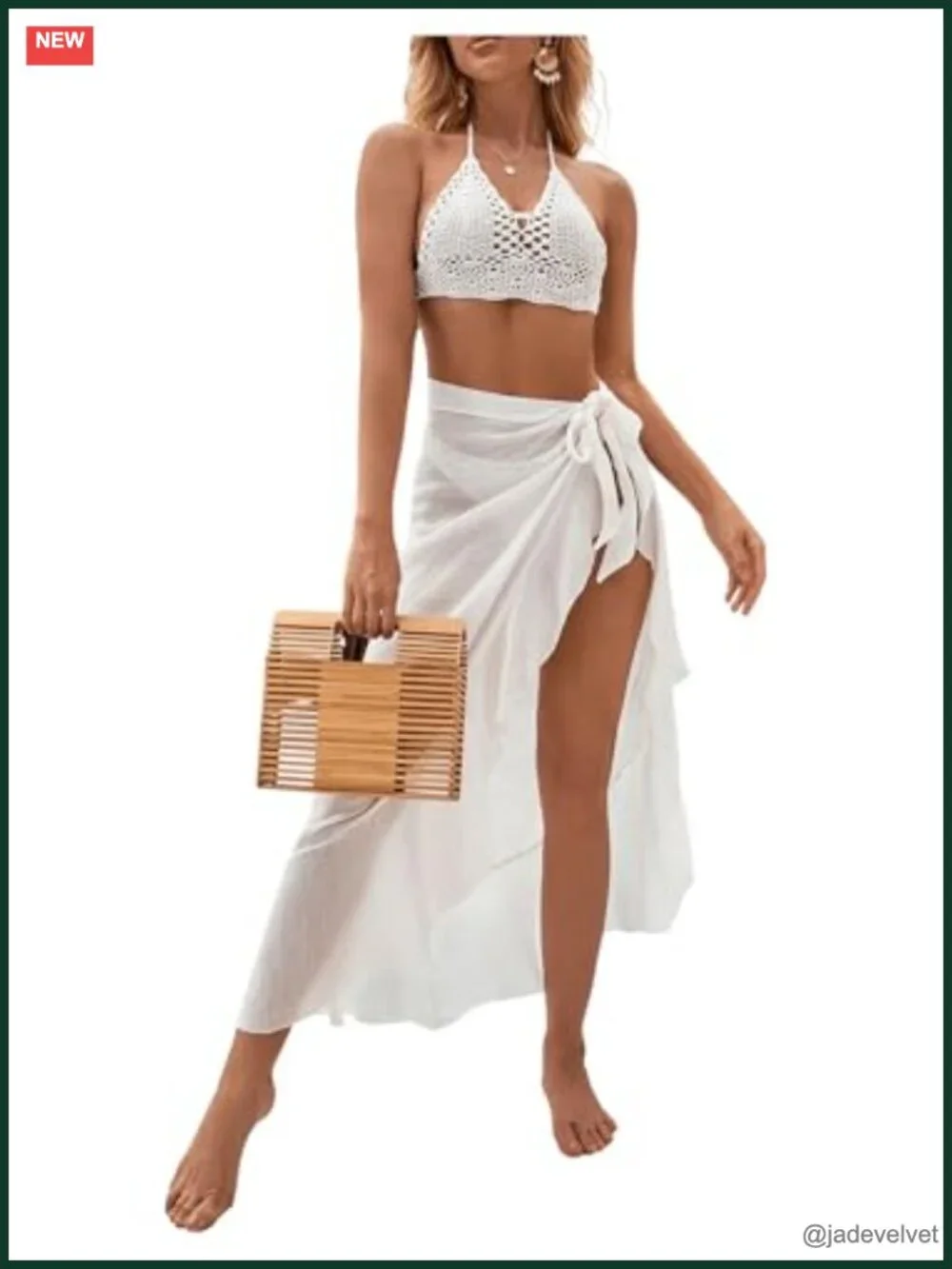 Mesh Sheer Swimsuit Cover Up Ruffle Tie Side Beach Sarong Wrap Long Skirt